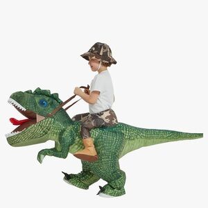 NWT One Casa Inflatable Costume Dinosaur Riding T Rex Halloween Costume for Kids